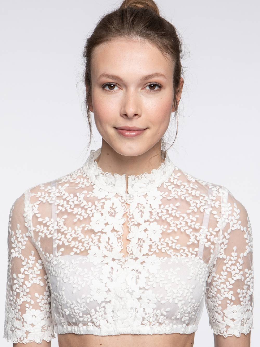Limberry Hochgeschlossene Dirndlbluse Aus Spitze - GERMINI