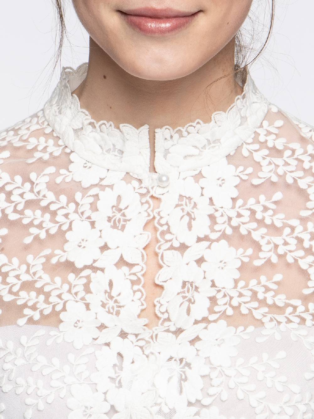 Limberry Hochgeschlossene Dirndlbluse Aus Spitze - GERMINI