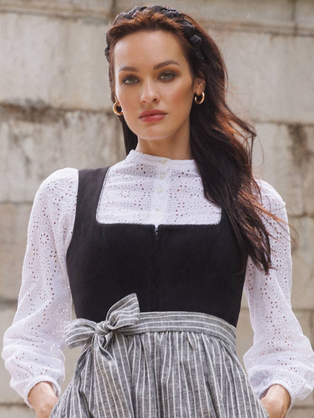 Limberry Hochgeschlossene Dirndlbluse Mit Ballonärmeln - ELLA BALLONARM