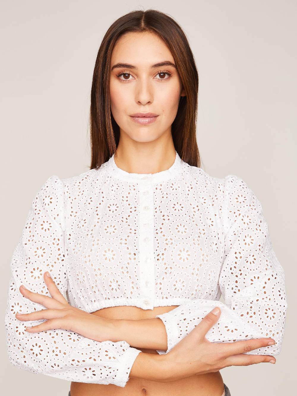 Limberry Hochgeschlossene Dirndlbluse mit Ballonärmeln - ELLA BALLONARM