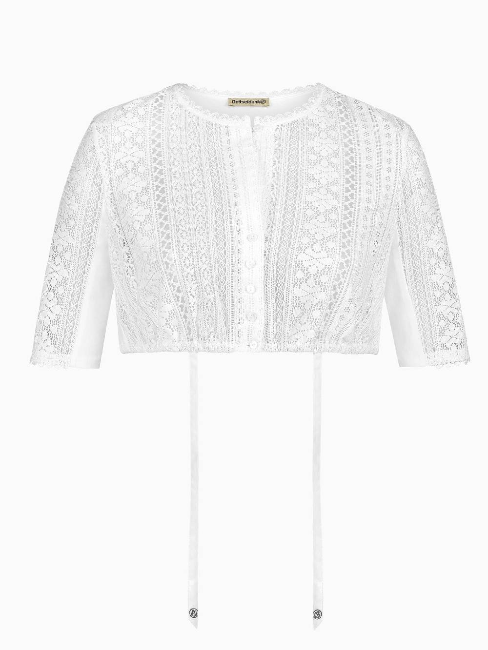 Limberry Hochgeschlossene Dirndlbluse Mit Halbarm - VIKTORIA