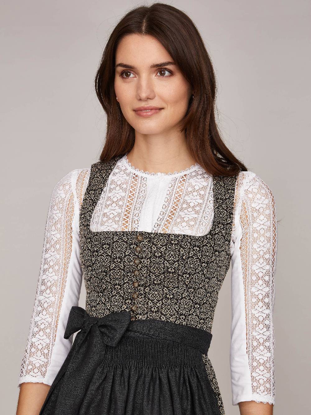 Limberry Hochgeschlossene Dirndlbluse mit Halbarm - VIKTORIA