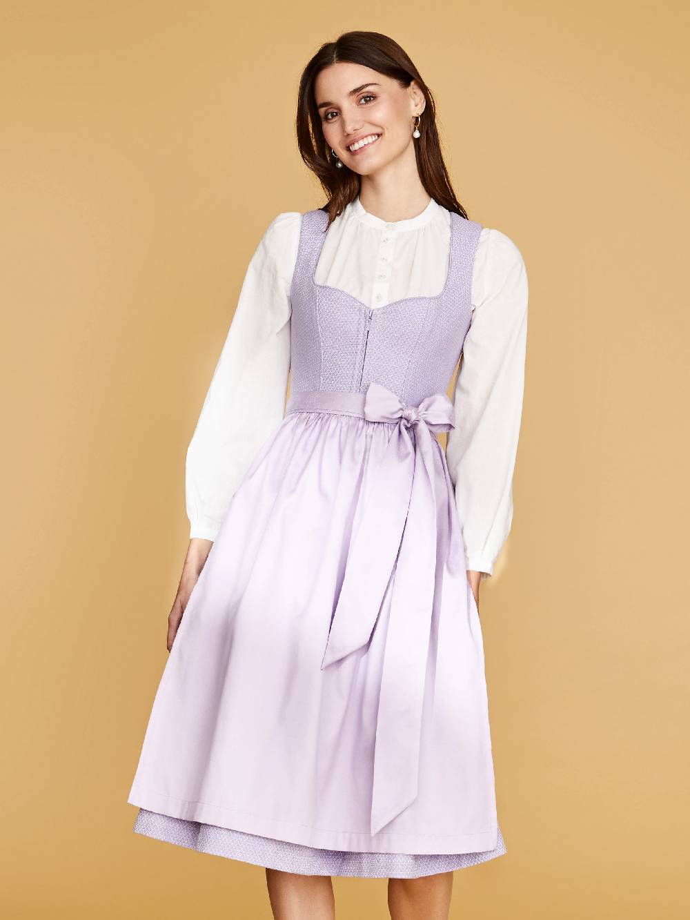 Limberry Hochgeschlossene Dirndlbluse Mit Langarm - LEONA