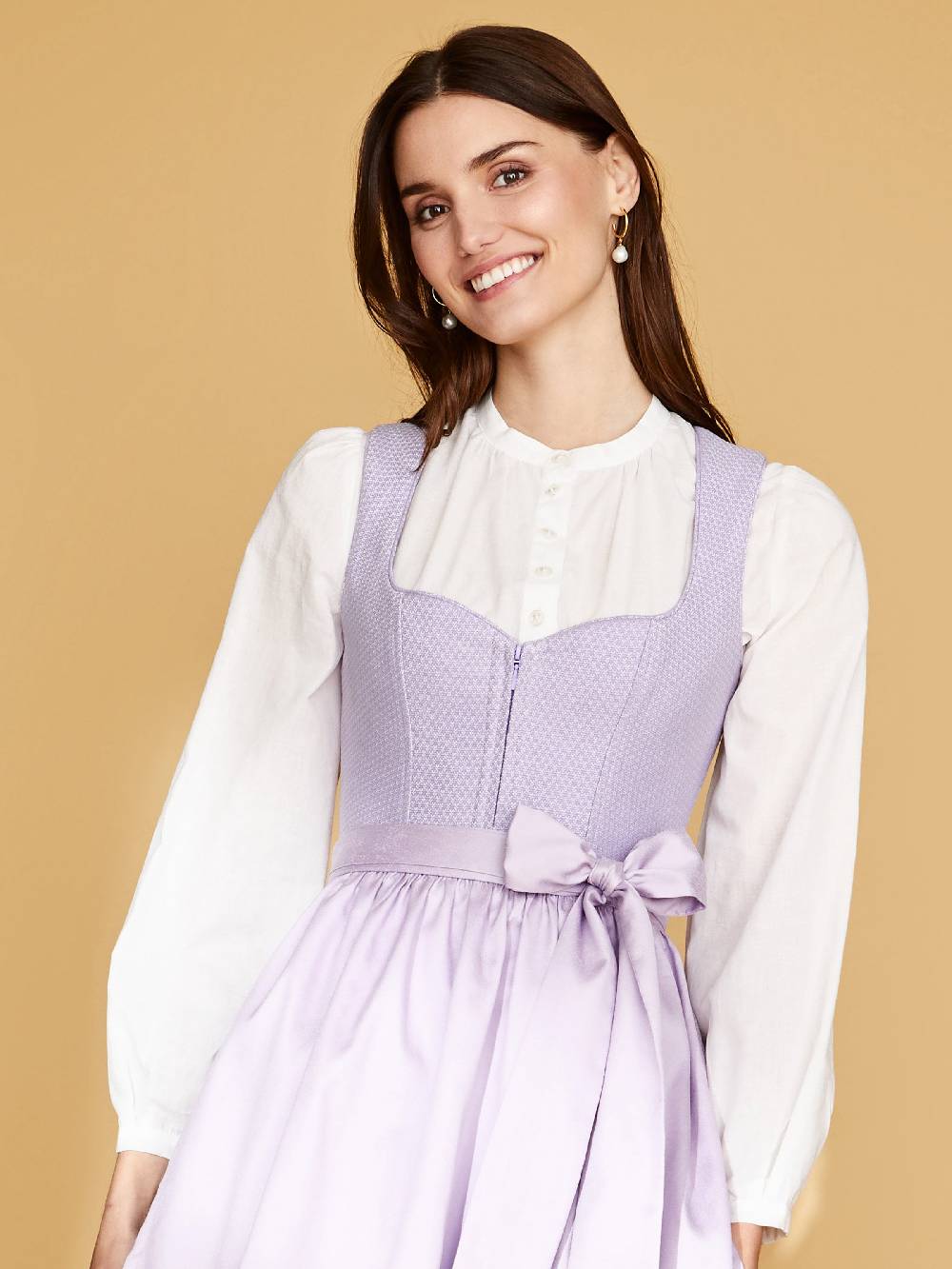 Limberry Hochgeschlossene Dirndlbluse mit Langarm - LEONA