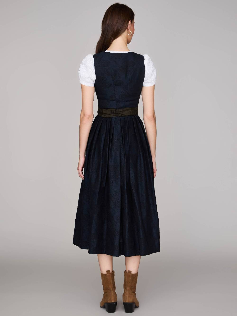 Limberry Indigoblaues Dirndl Mit Floralem Muster - MONIKA INDIGOBLAU