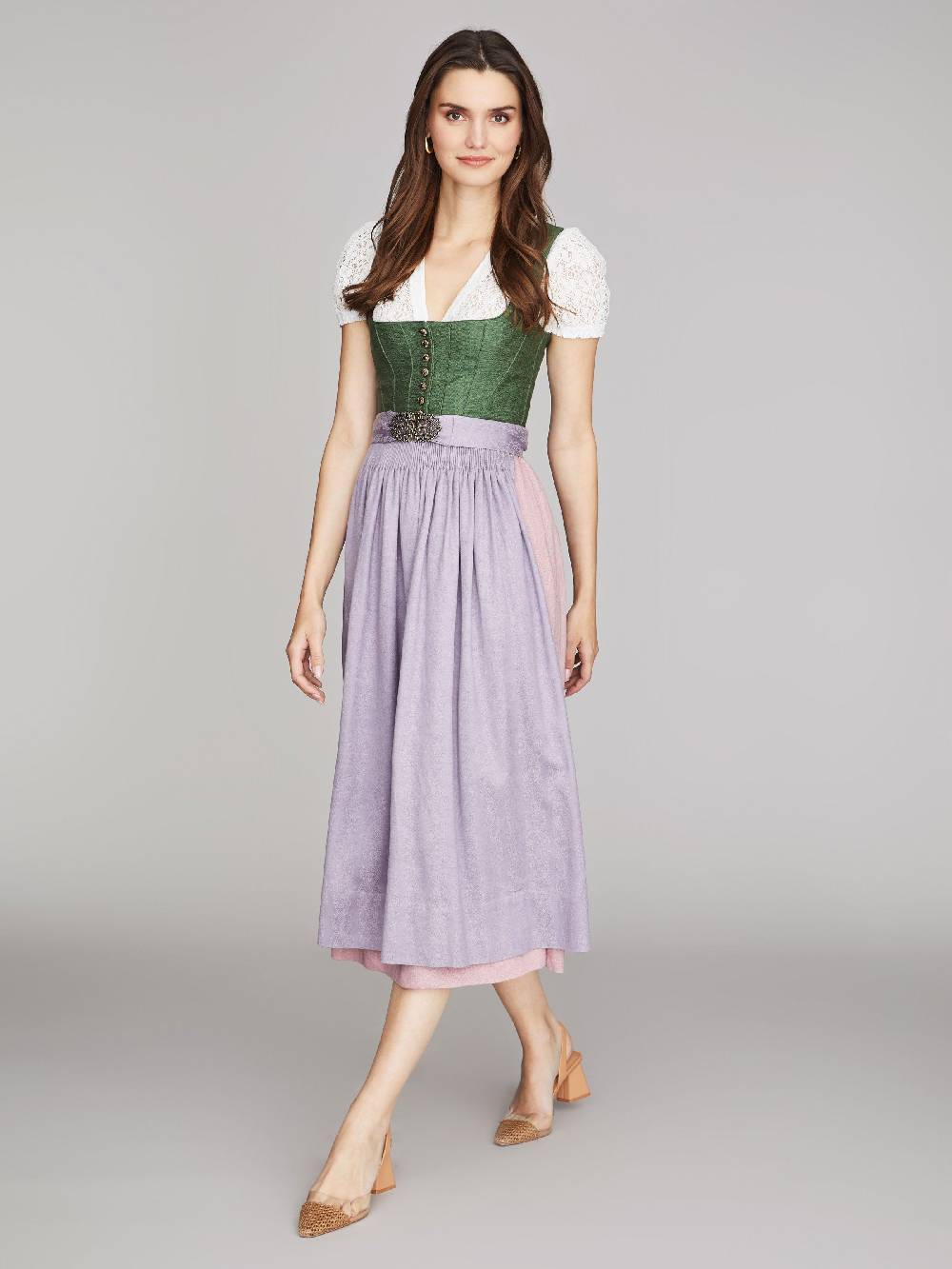 Limberry Kleegrünes Dirndl Aus Leinen - ANNABELLE KLEEGRÜN