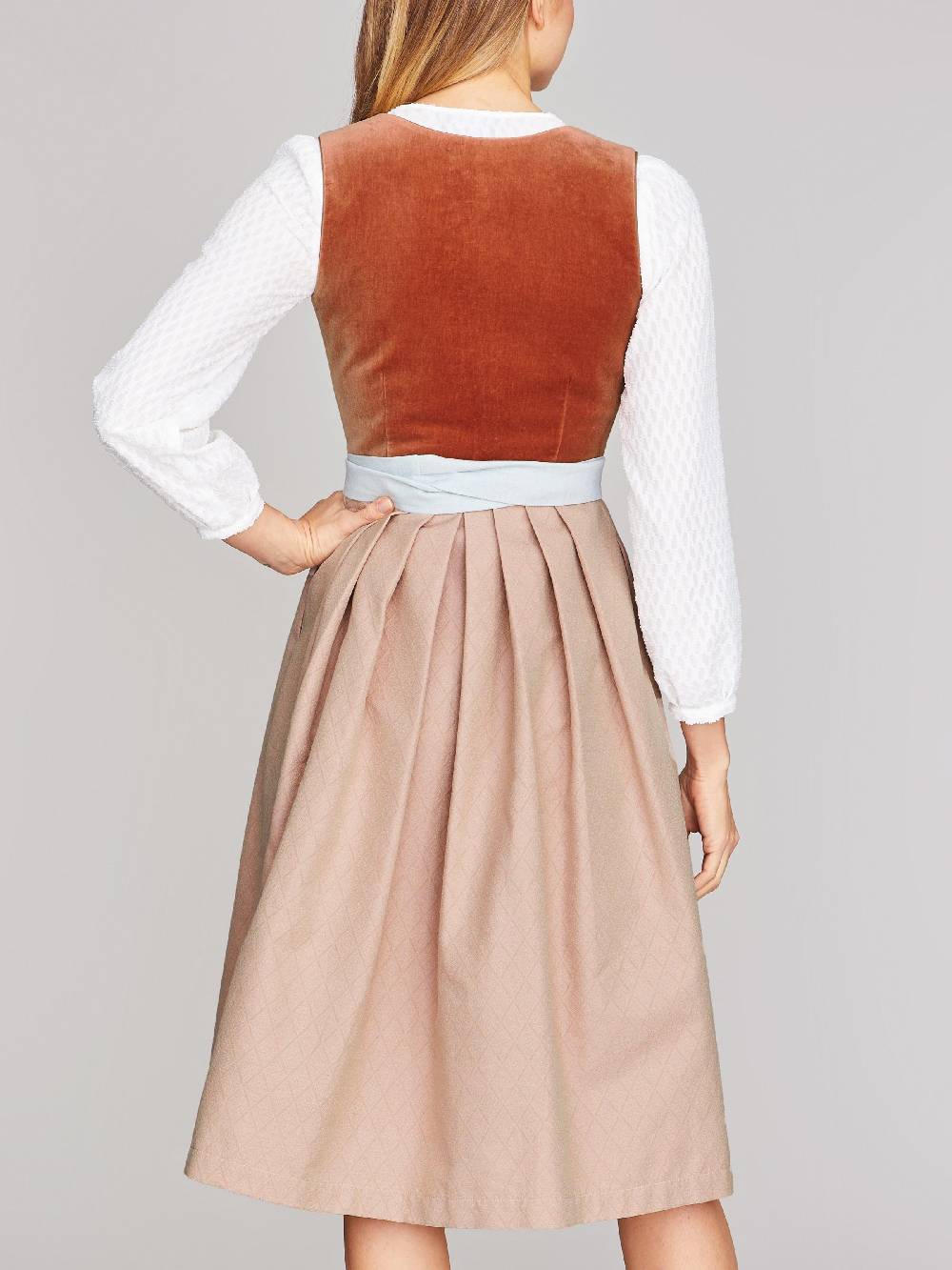 Limberry Kupfer-farbenes Dirndl Mit Samt-Mieder - DELILAH PEACH BLOSSOM