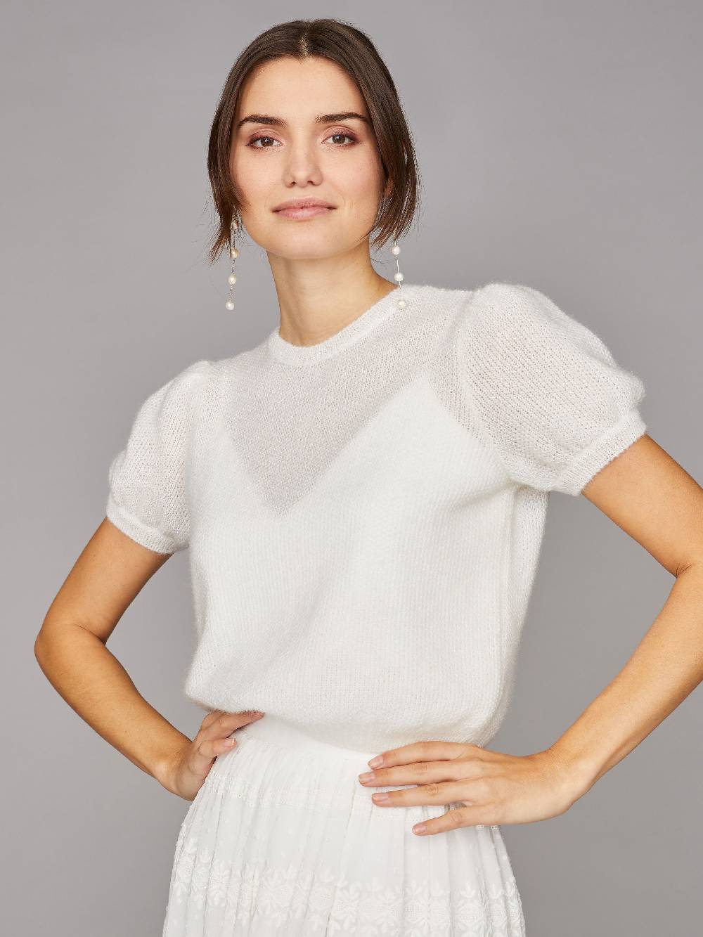 Limberry Kurzärmliger Braut-Pullover Aus Mohair - MAE