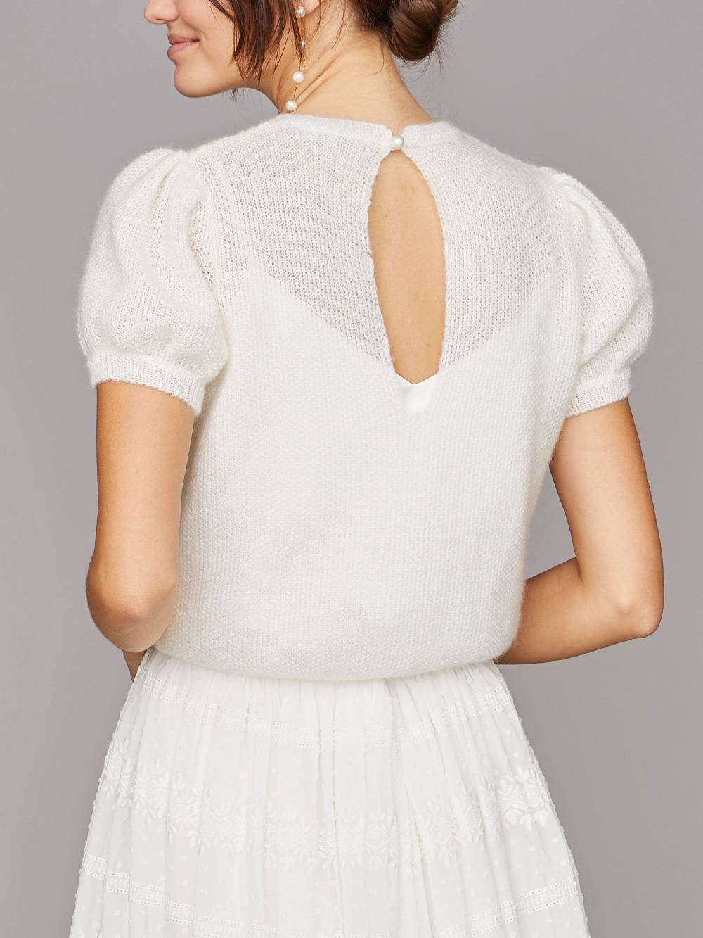 Limberry Kurzärmliger Braut-Pullover Aus Mohair - MAE