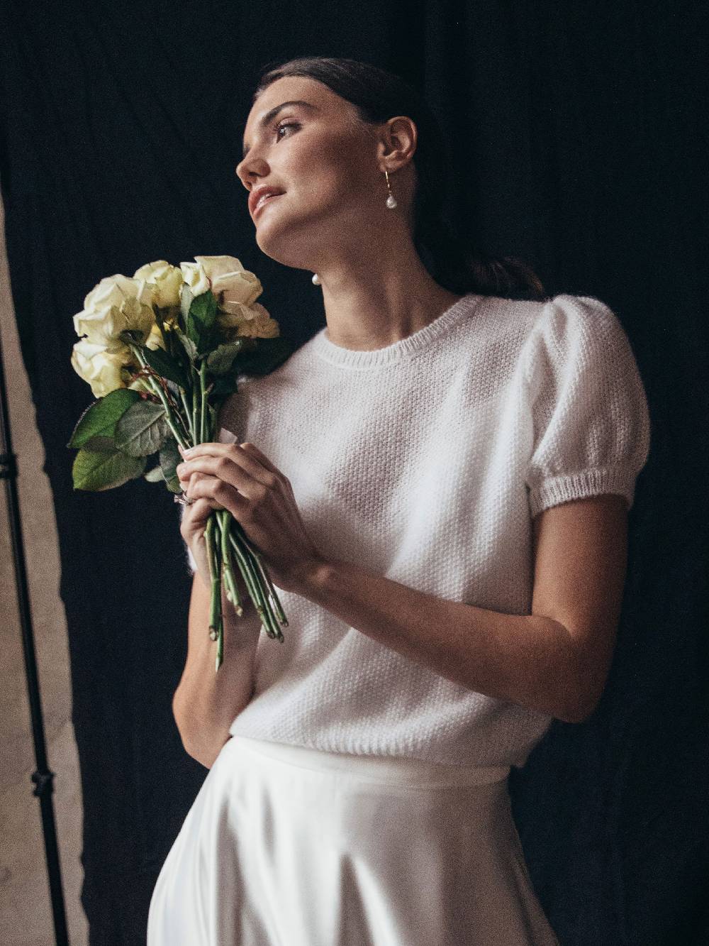 Limberry Kurzärmliger Braut-Pullover aus Mohair - MAE