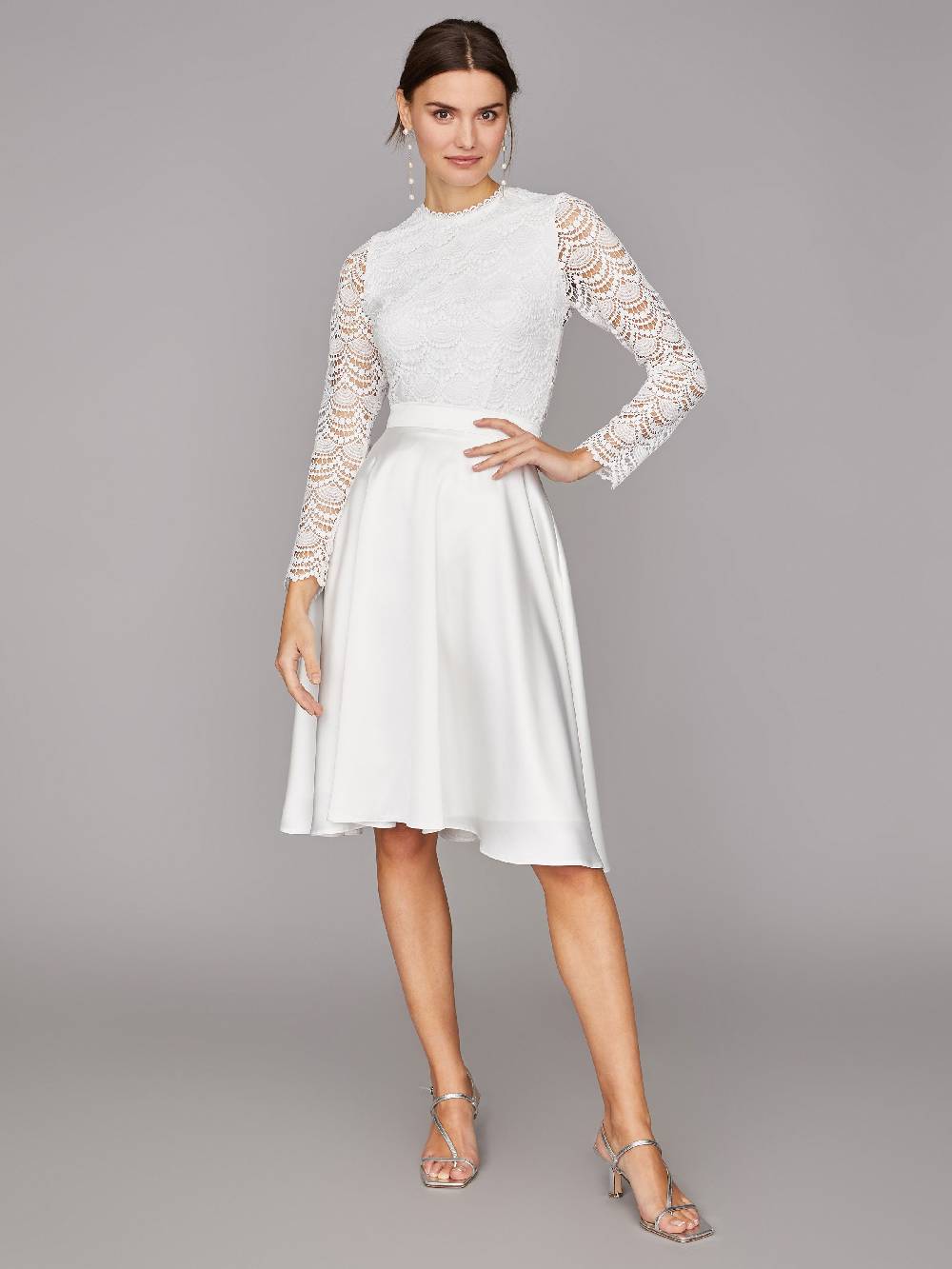 Limberry Kurzer Braut-Rock Aus Fließendem Cremefarbenen Satin - AUDREY KURZ