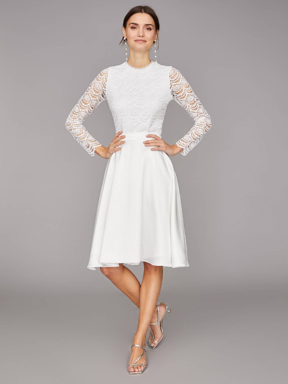 Limberry Kurzer Braut-Rock Aus Fließendem Cremefarbenen Satin - AUDREY KURZ