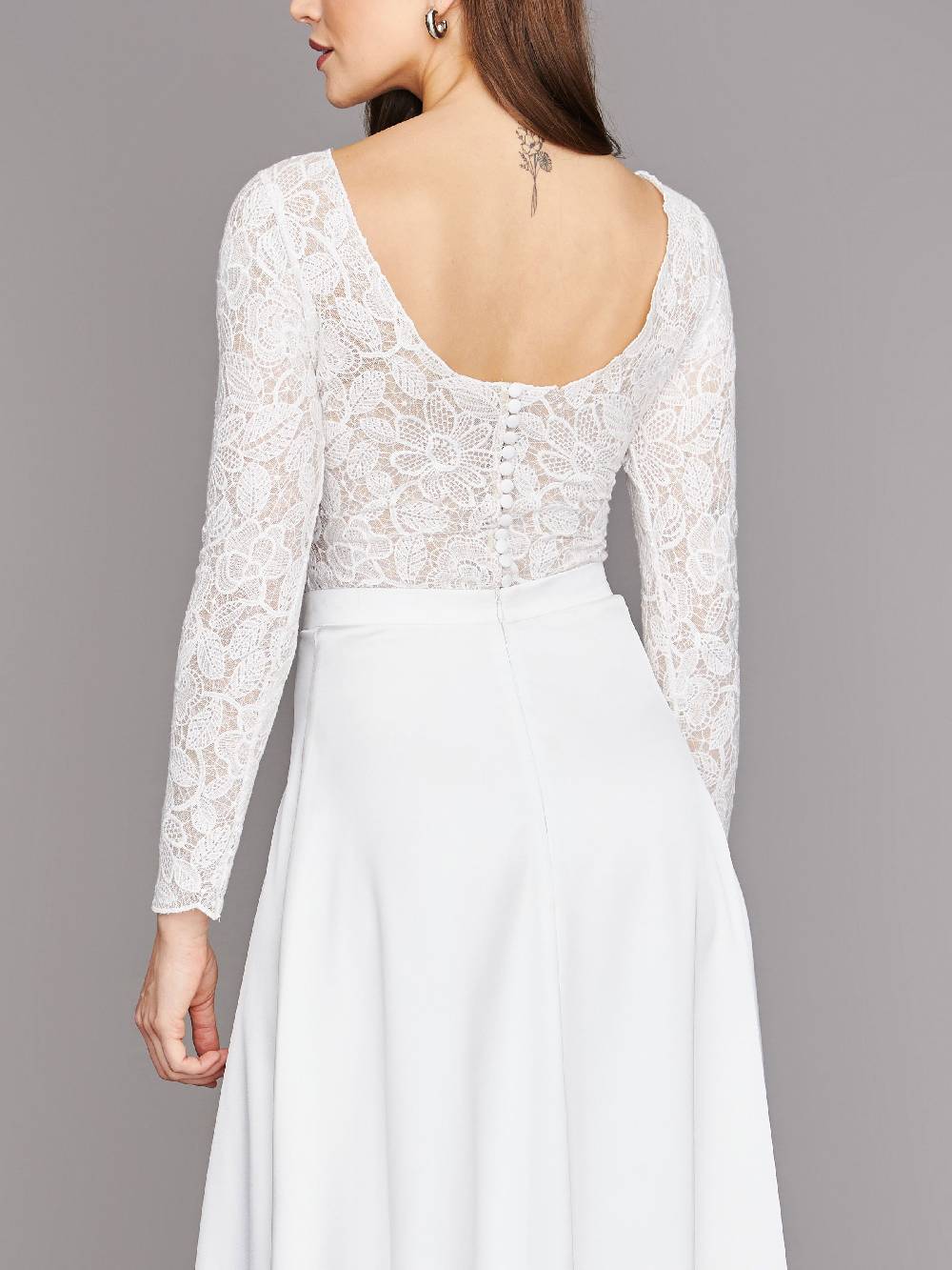 Limberry Langärmeliger Braut-Body Mit Tiefem Rückenausschnitt - LARA