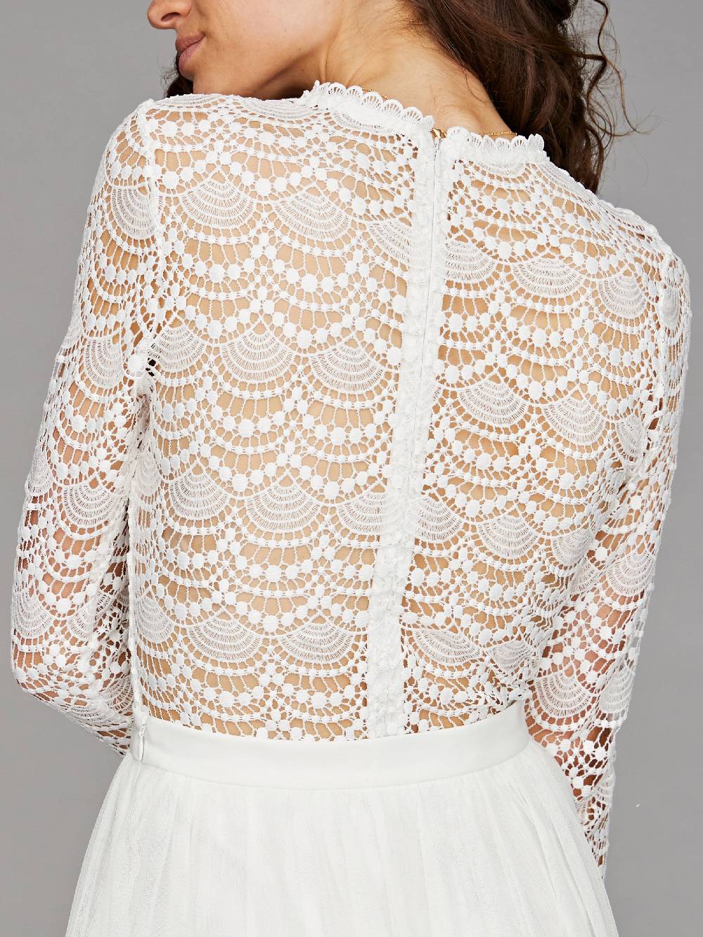 Limberry Langärmliger Braut-Body Mit Häkelspitze - CLAIRE