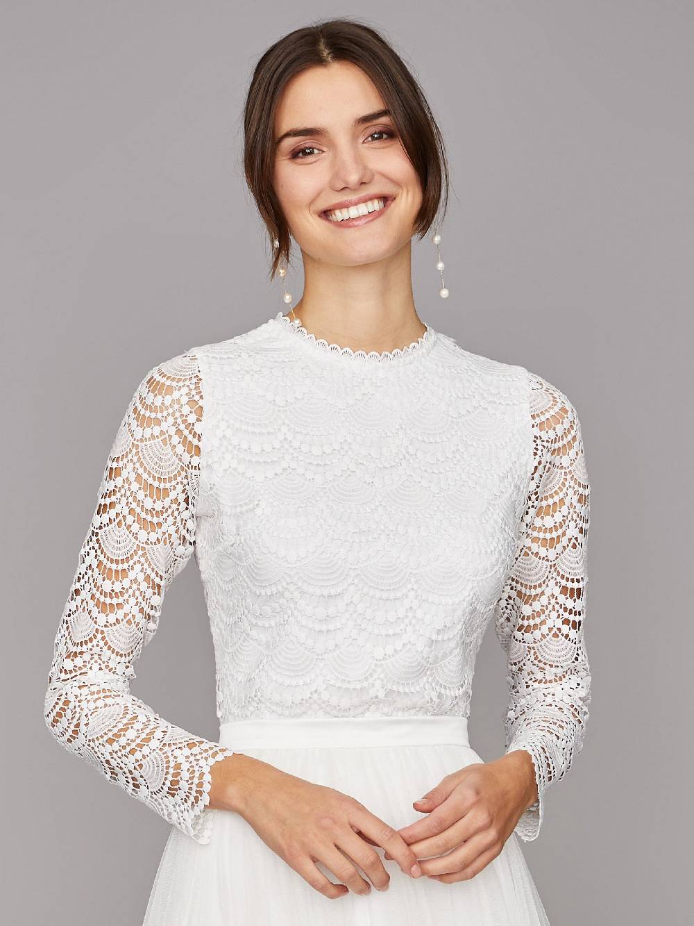 Limberry Langärmliger Braut-Body Mit Häkelspitze - CLAIRE