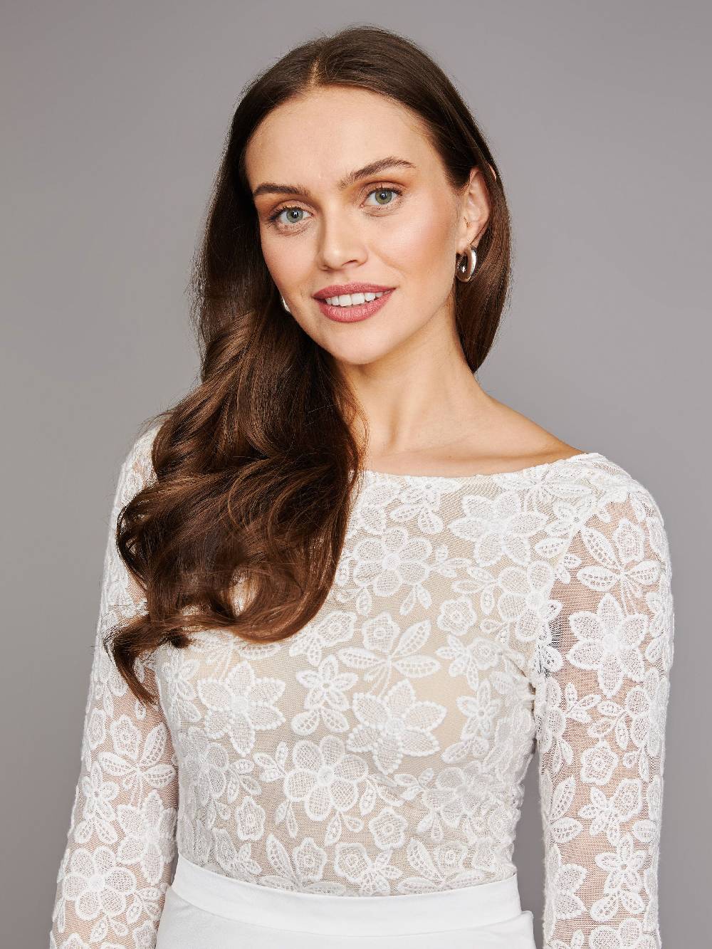 Limberry Langärmliger Braut-Body mit tiefem Rückenausschnitt - PAULA