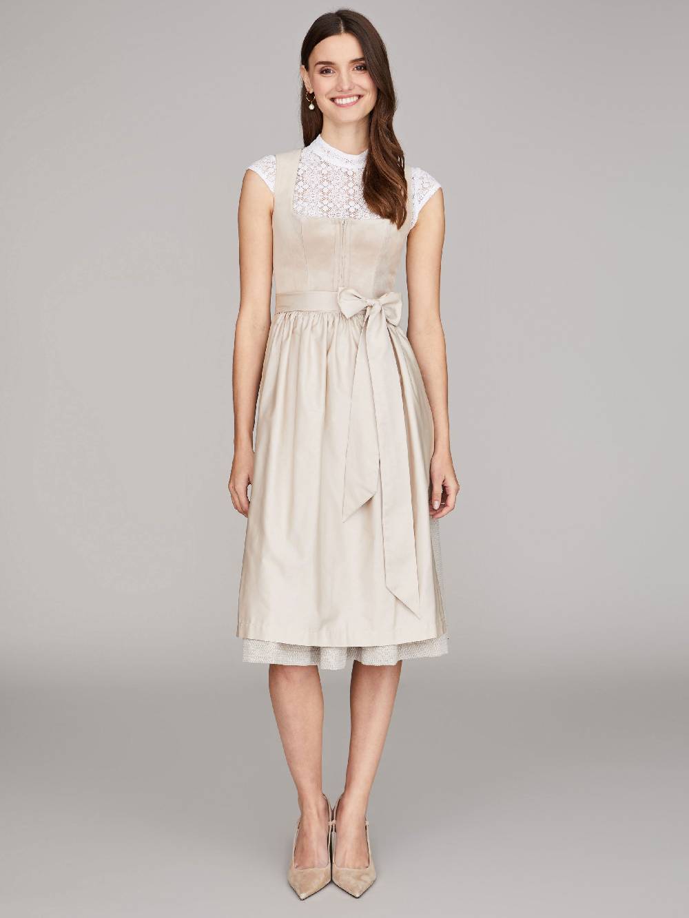 Limberry Beiges Samtdirndl - RUTH SANDSTONE