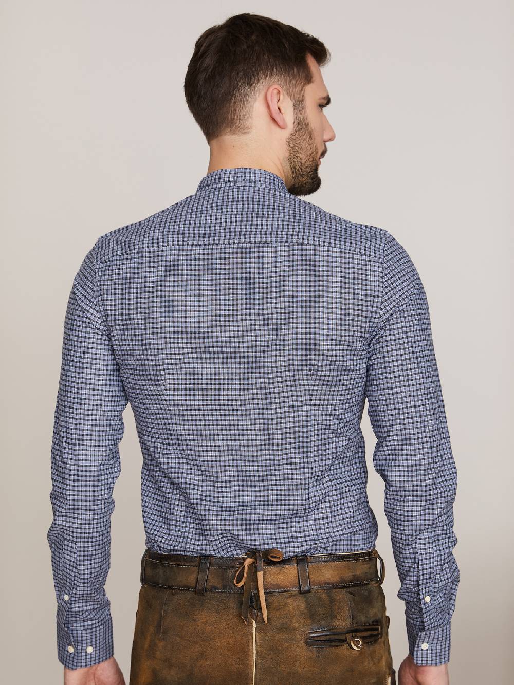 Limberry Blau-schwarzes Karo-Trachtenhemd - LENZ H31