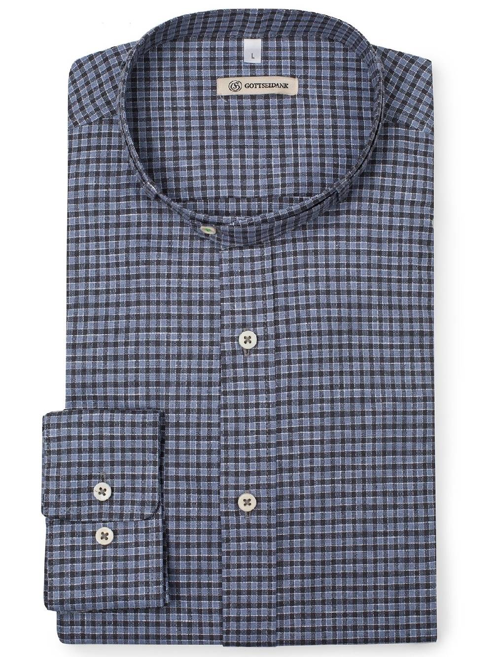 Limberry Blau-schwarzes Karo-Trachtenhemd - LENZ H31
