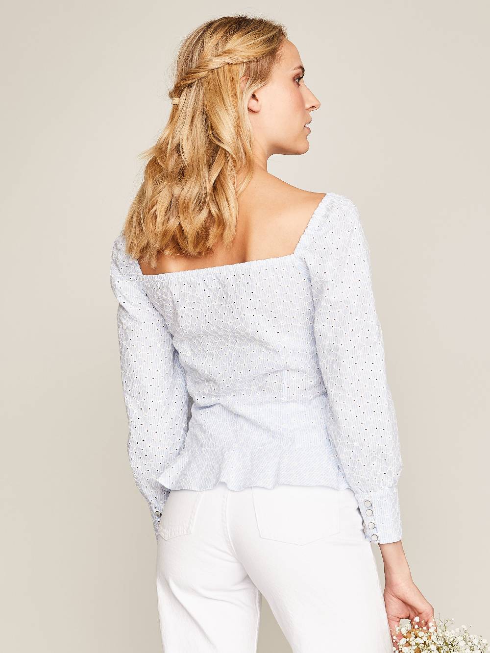 Limberry Blaue Bluse Mit Schößchen - JANE