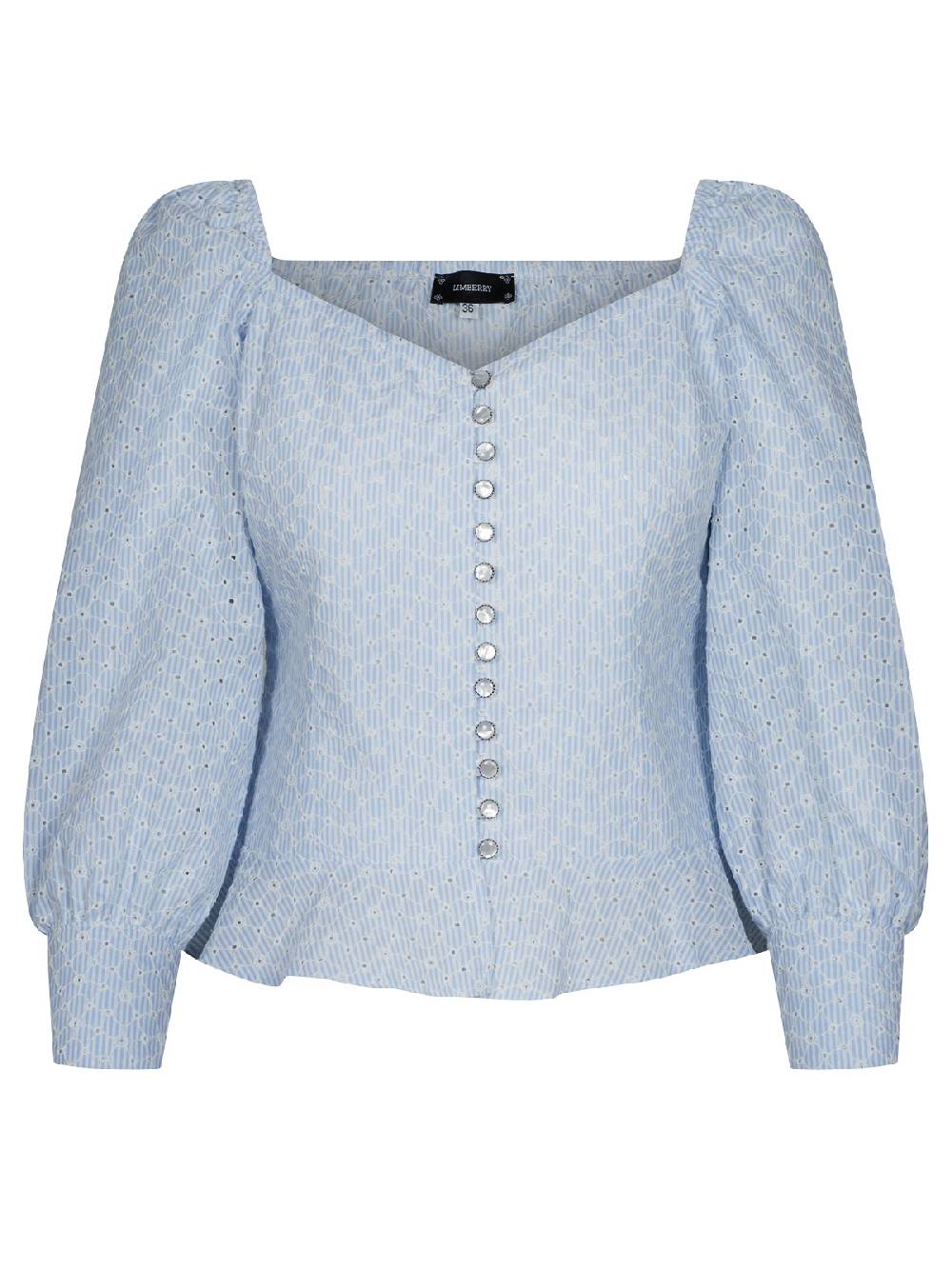 Limberry Blaue Bluse Mit Schößchen - JANE