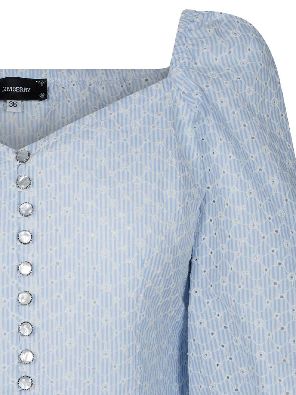 Limberry Blaue Bluse Mit Schößchen - JANE