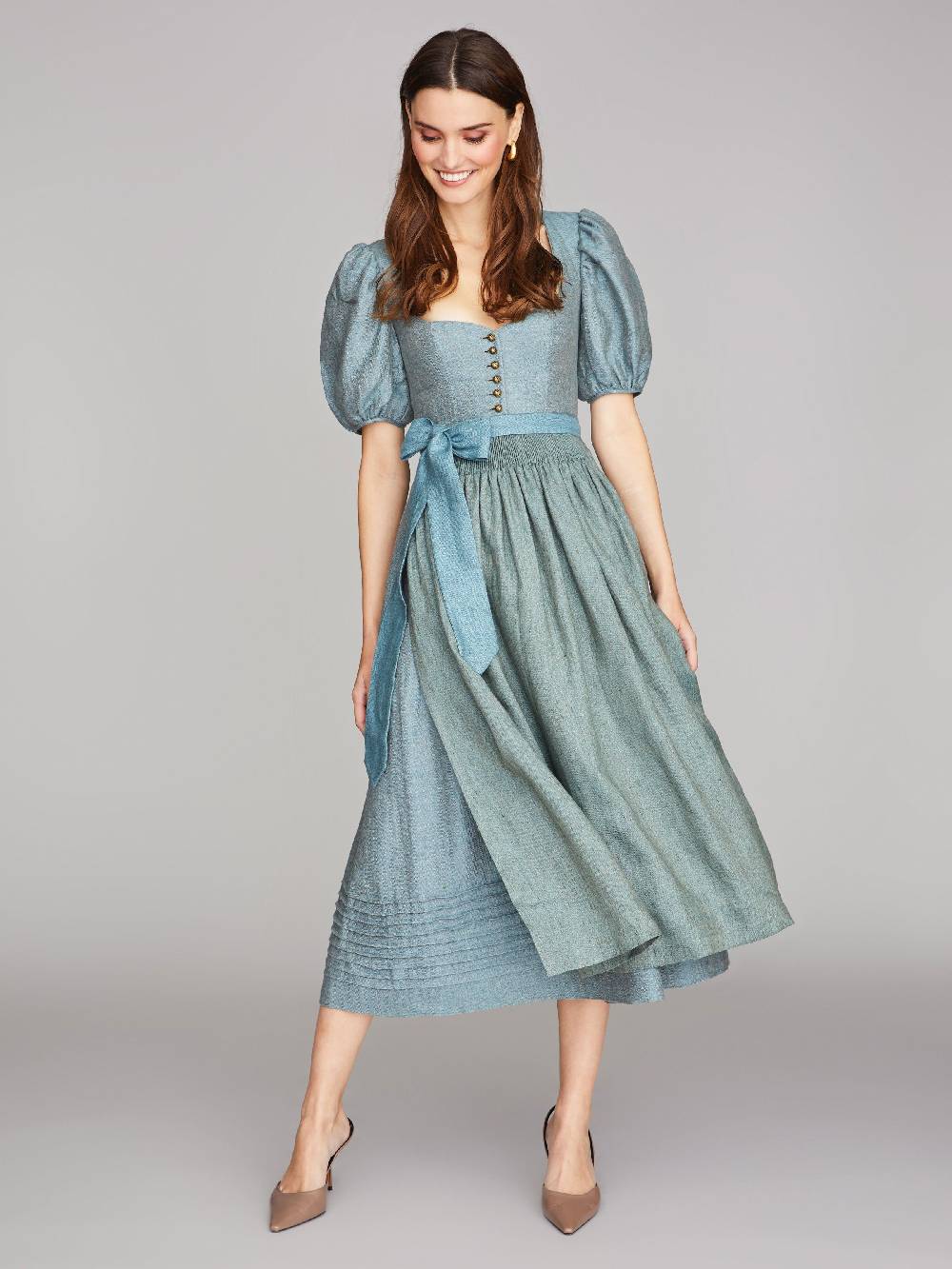 Limberry Blaues Dirndl Mit Ärmeln - LINA ARONA BLUE