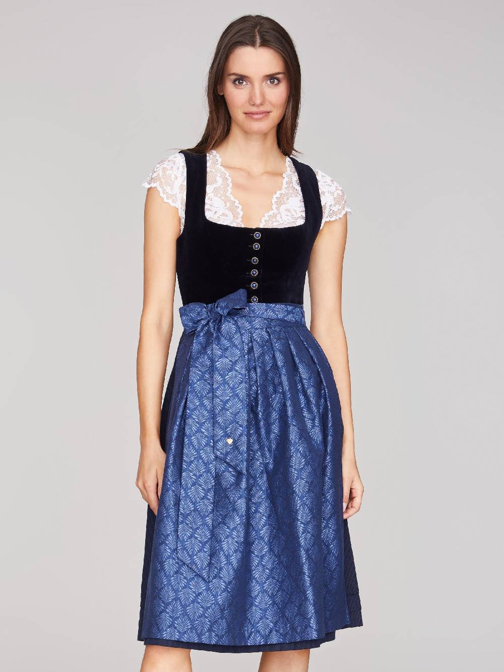 Limberry Blaues Dirndl mit Samt-Mieder - CAMILLA