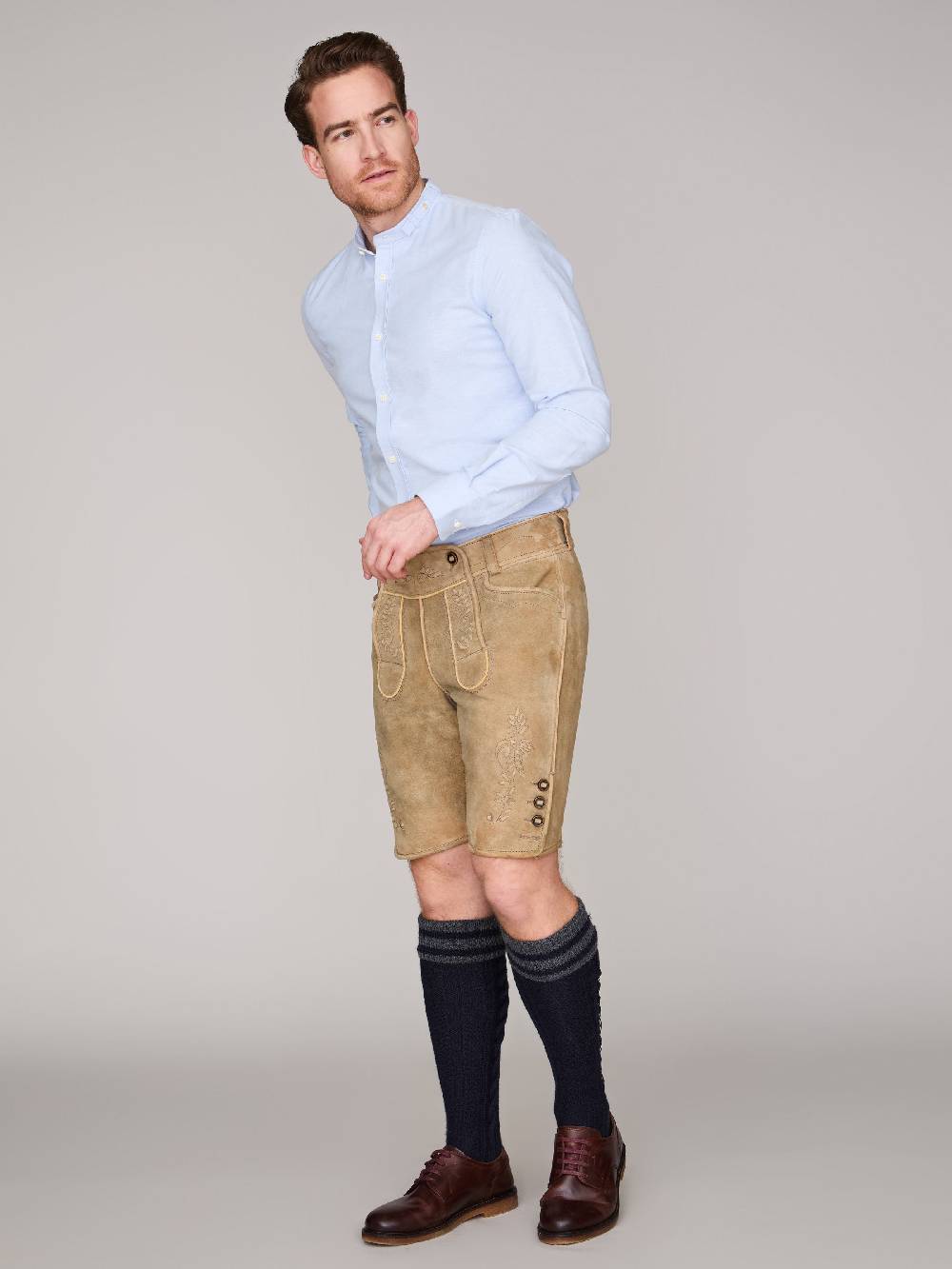 Limberry Blaues Trachtenhemd - LENZ RAUCHBLAU