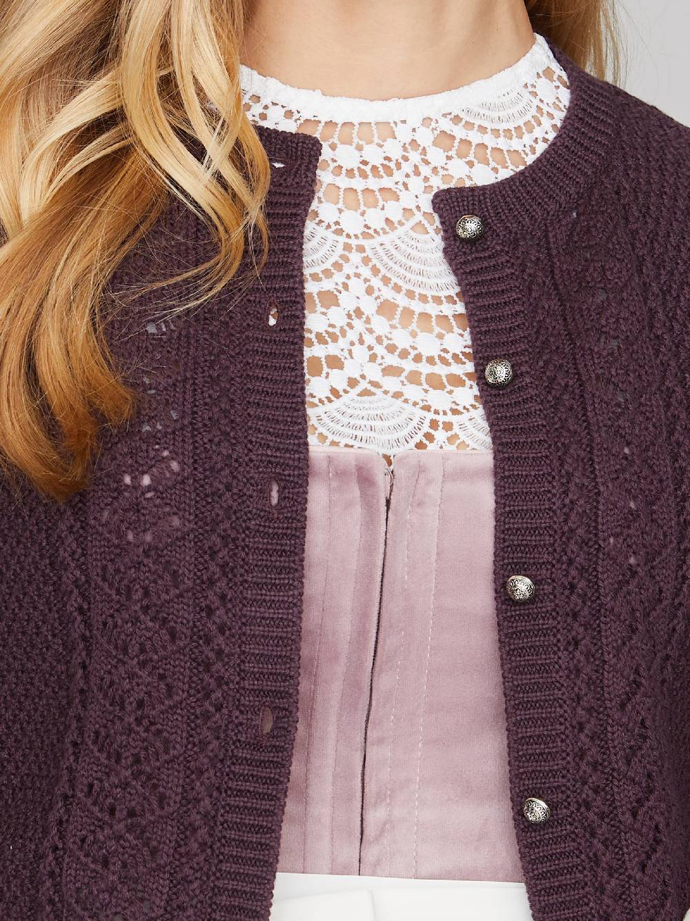 Limberry Brombeerfarbene Strickjacke - EVI