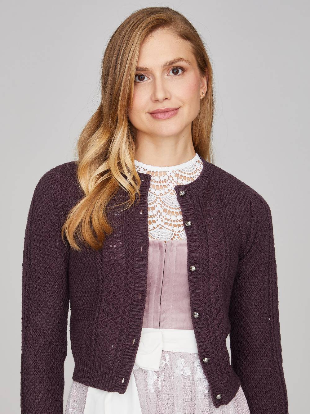 Limberry Brombeerfarbene Strickjacke - EVI