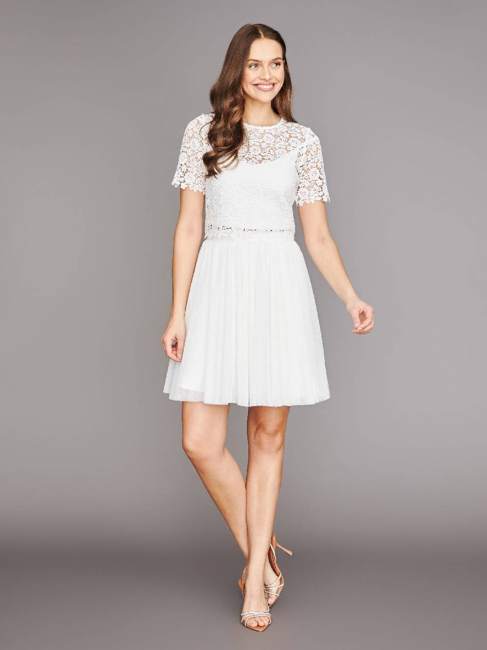 Limberry Cremefarbenes Braut-Top Mit Halbarm - NOVA