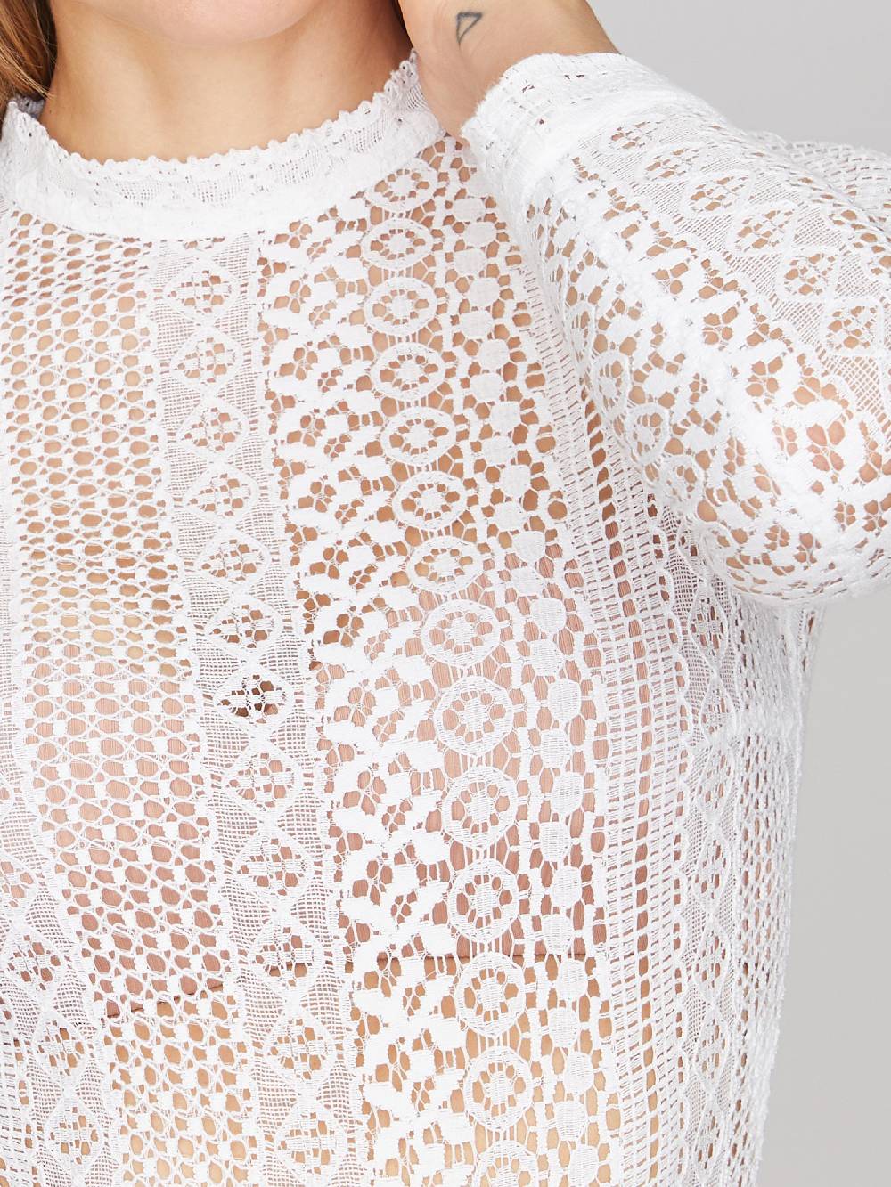 Limberry Cremeweißer Spitzenbody - AVA