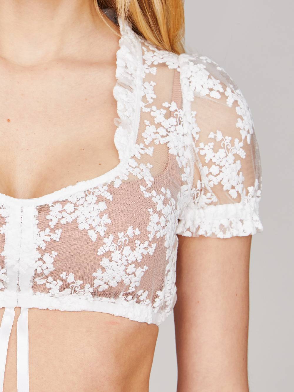 Limberry Dirndlbluse Aus Blümchen-Tüll - KITTY