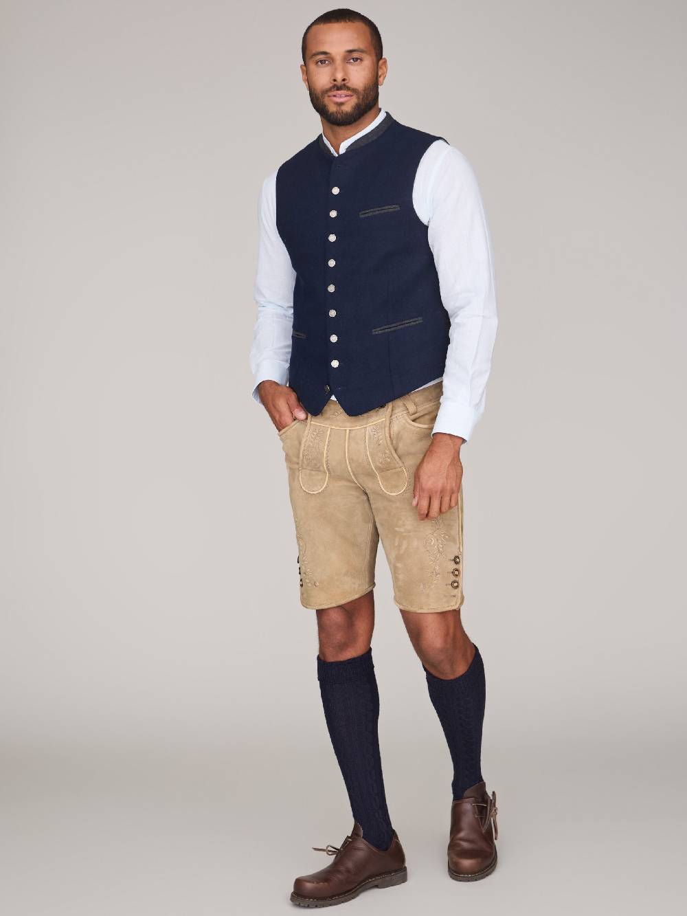 Limberry Dunkelblaue Trachtenweste - THEO DARK NAVY