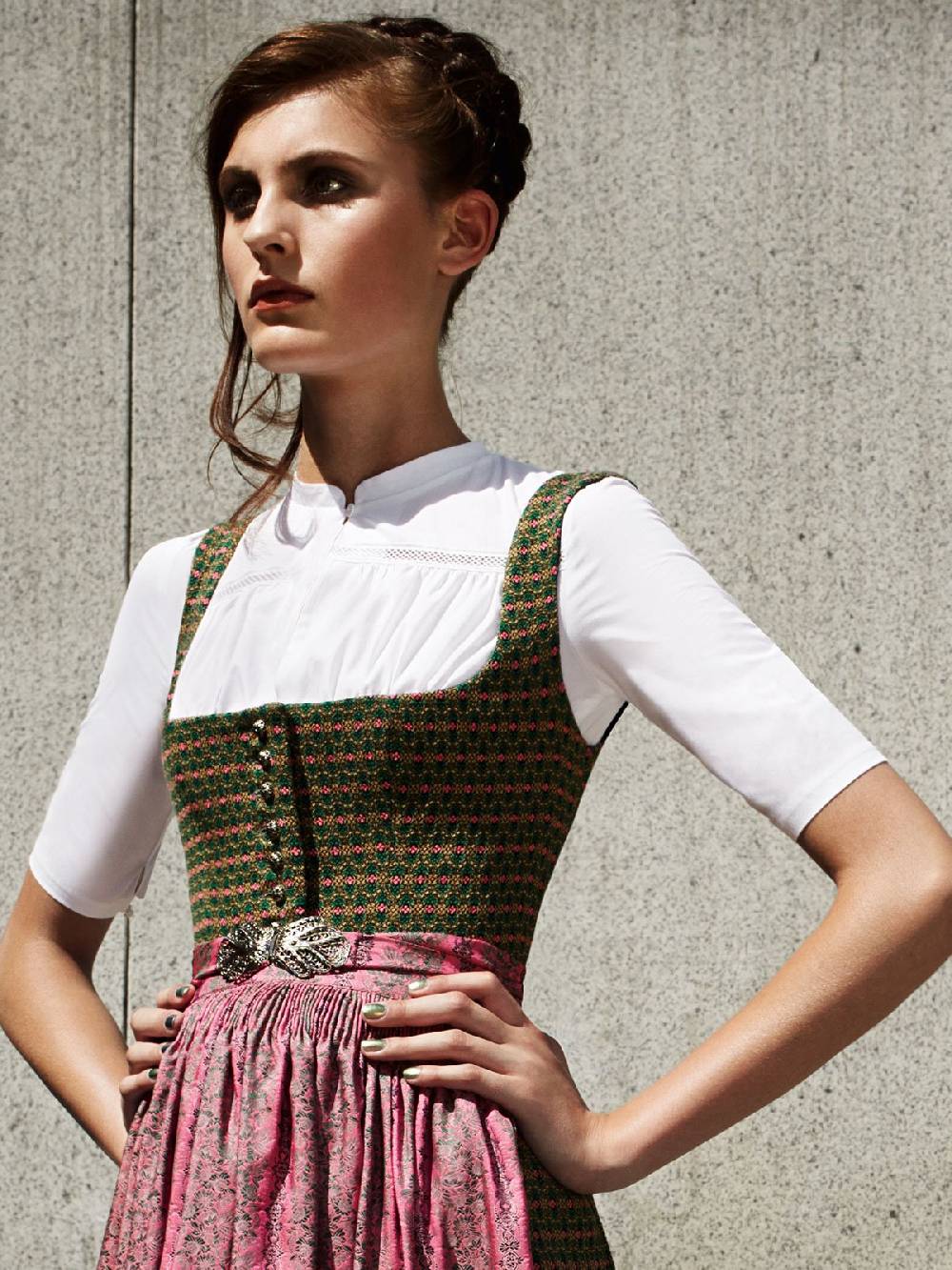 Limberry Edle Dirndlbluse Weiß - CÄCIL