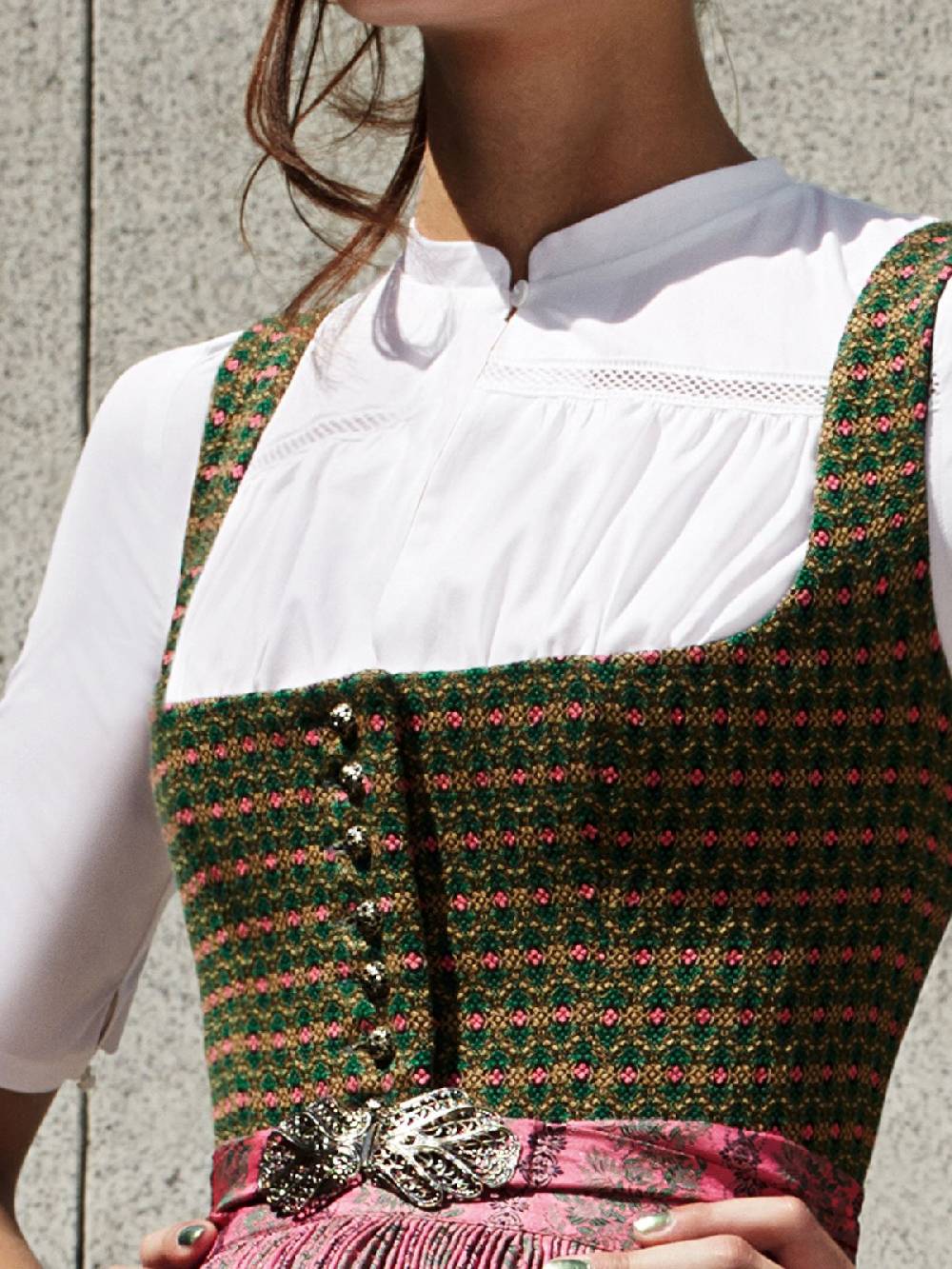 Limberry Edle Dirndlbluse Weiß - CÄCIL