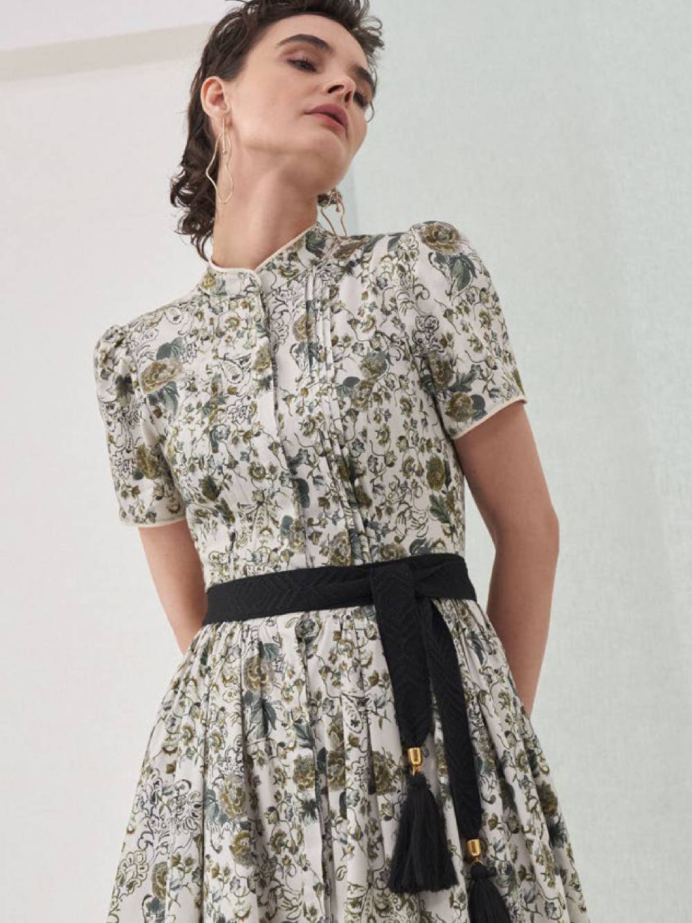 Limberry Geblümtes Kleid Mit Taillengürtel - KIMI