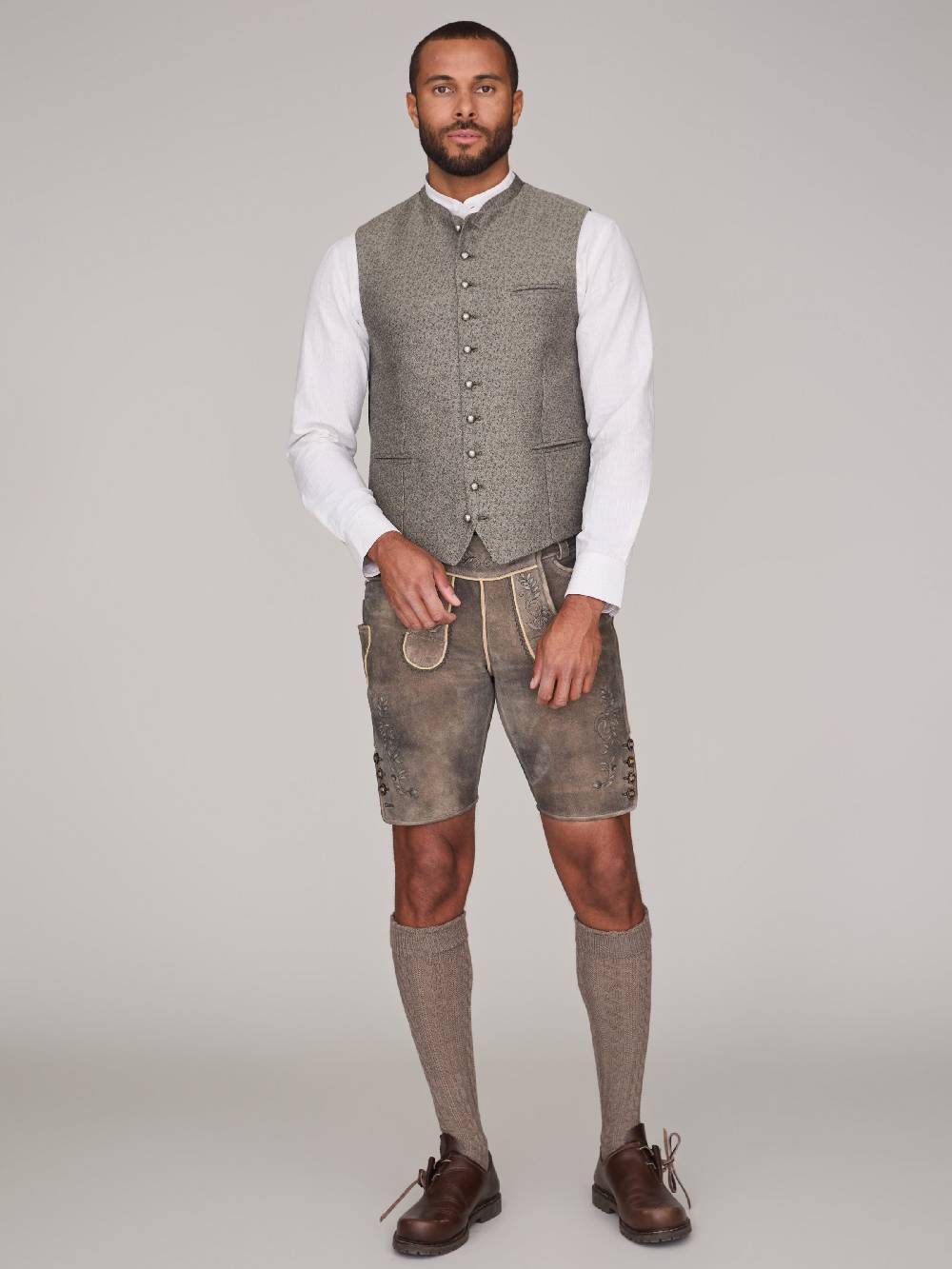 Limberry Gemusterte Trachtenweste - MATTEO TAUPE