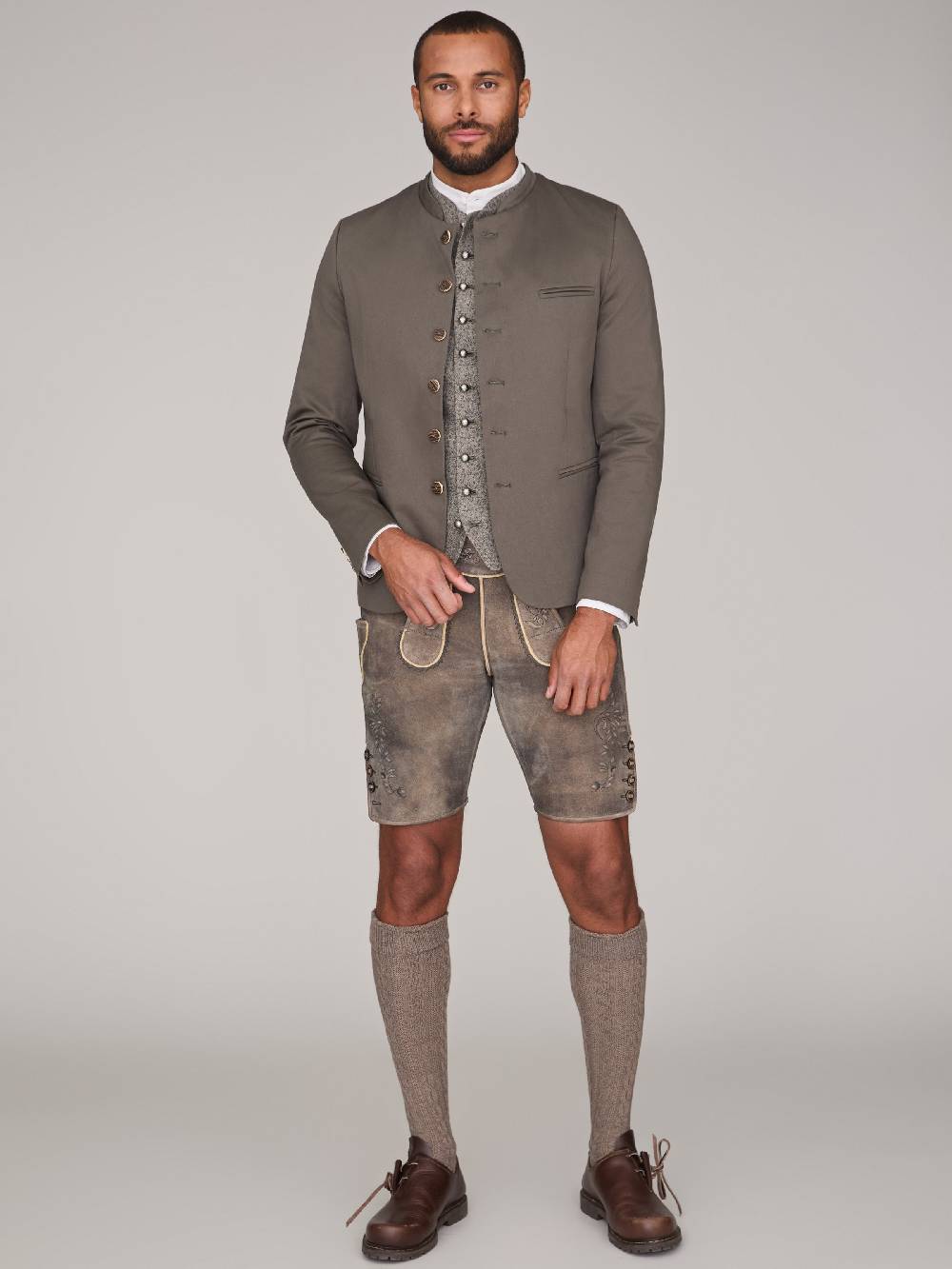 Limberry Gemusterte Trachtenweste - MATTEO TAUPE