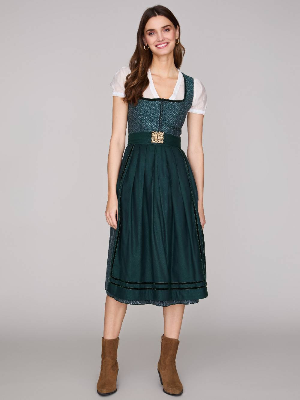 Limberry Gemustertes Dirndl In Petrol - REGINA
