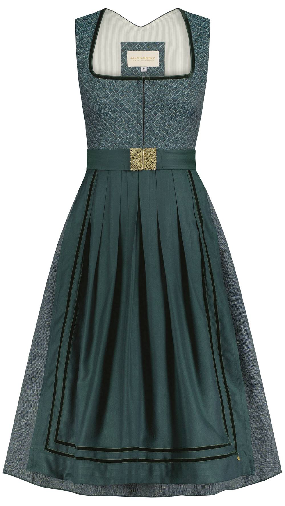 Limberry Gemustertes Dirndl In Petrol - REGINA