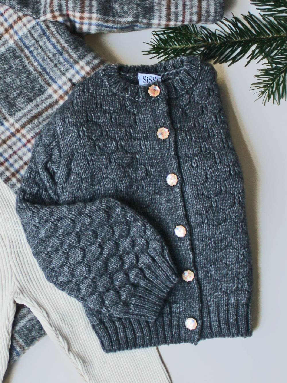 Limberry Graue Strickjacke für Kinder - INGE GRAU