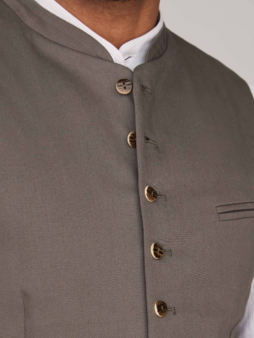 Limberry Grüne Trachtenweste - FELIX LIGHT KHAKI