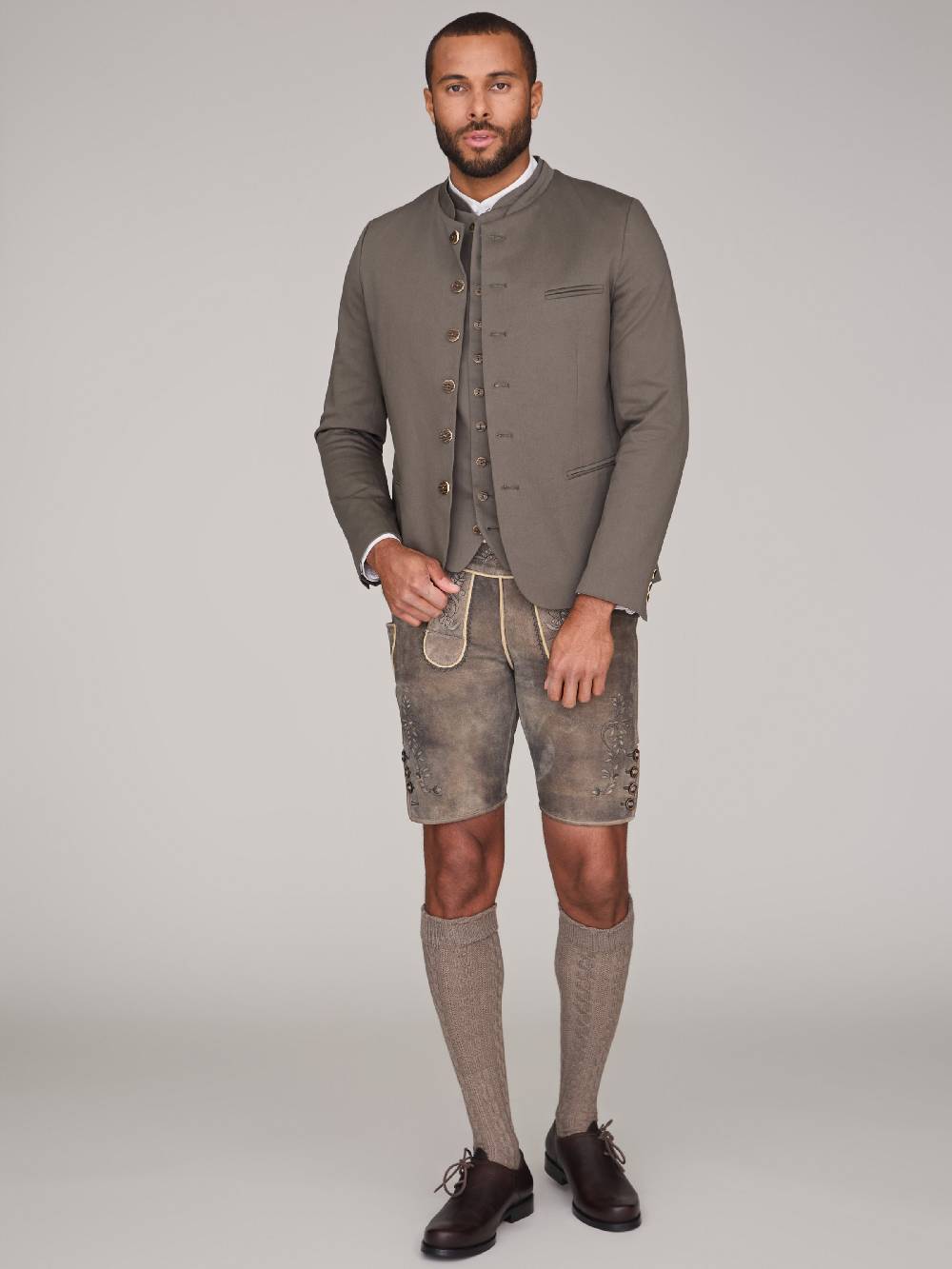 Limberry Grüne Trachtenweste - FELIX LIGHT KHAKI