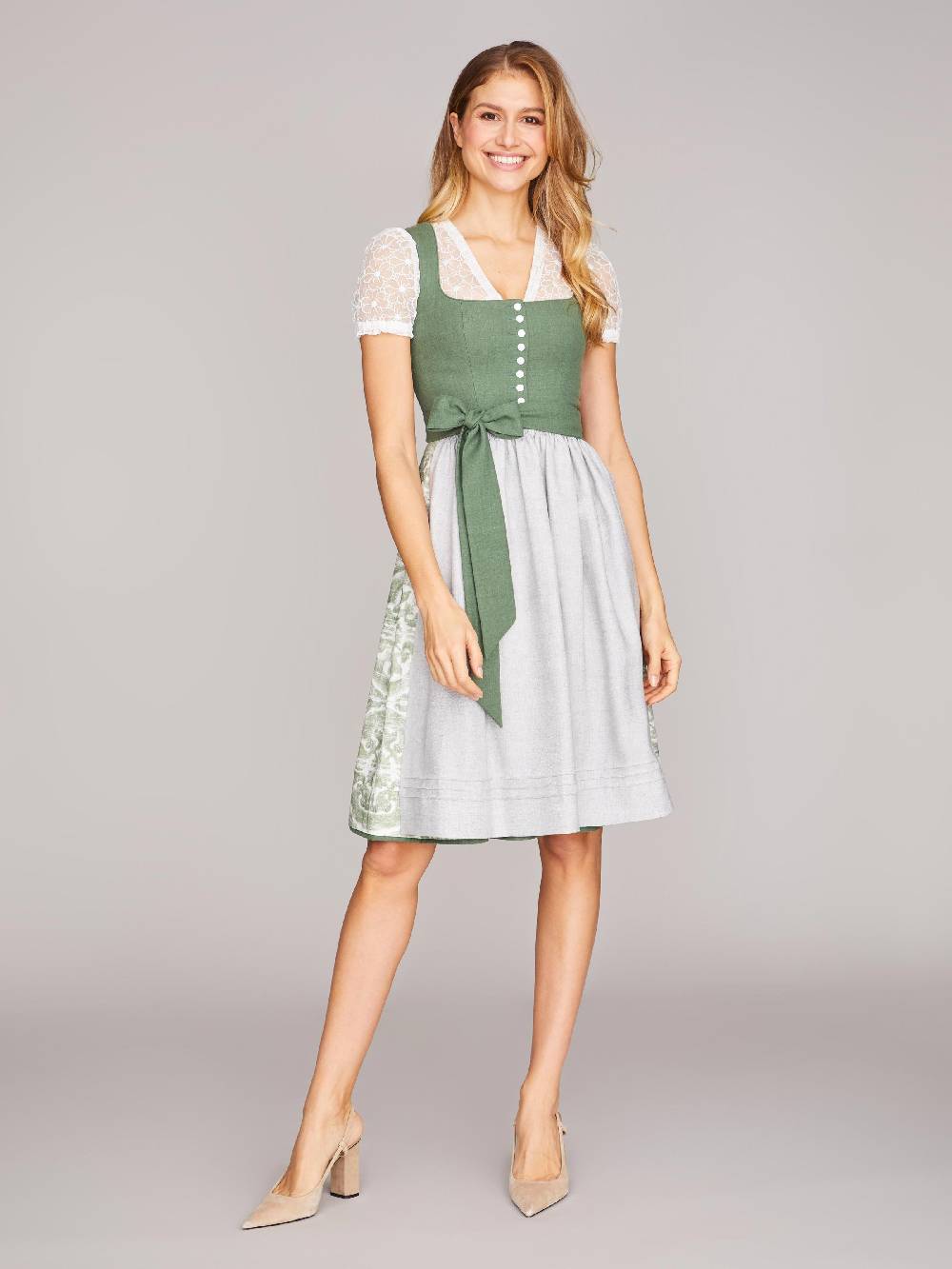 Limberry Grünes Dirndl Mit Knöpfen - CAROLINE