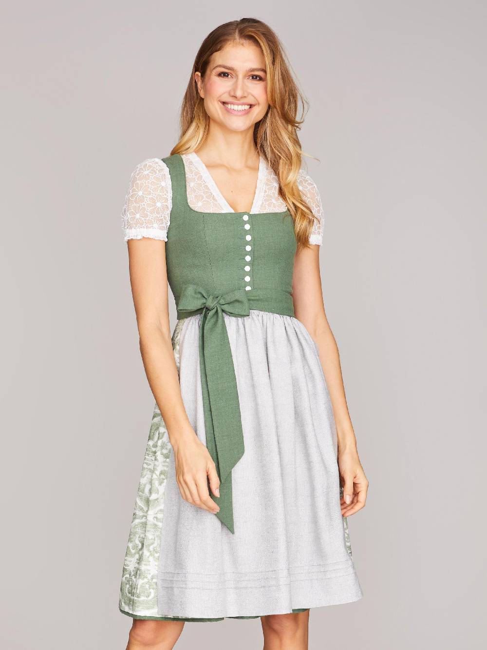 Limberry Grünes Dirndl mit Knöpfen - CAROLINE