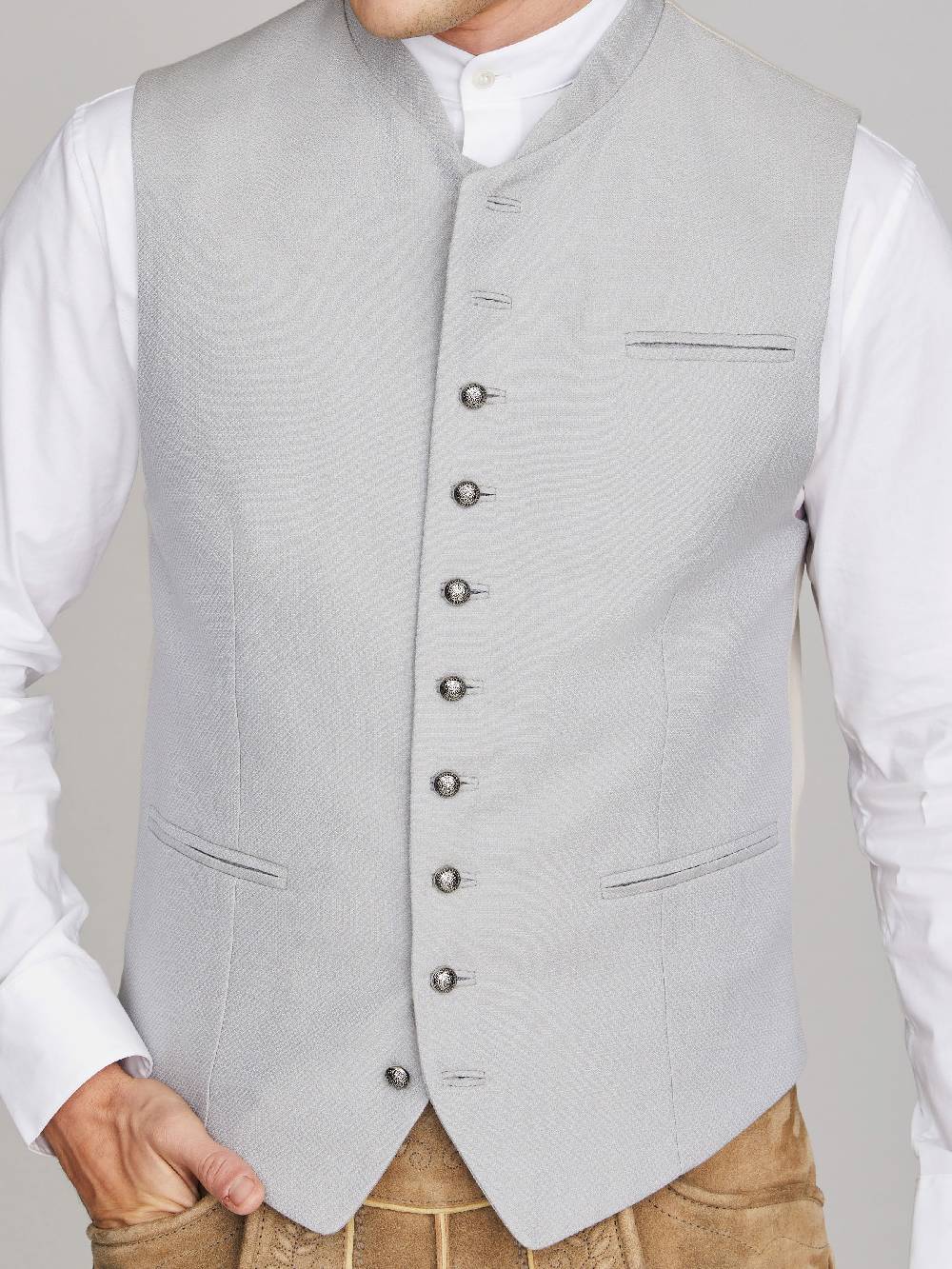 Limberry Hellgraue Trachtenweste - JULES CLOUDY GREY