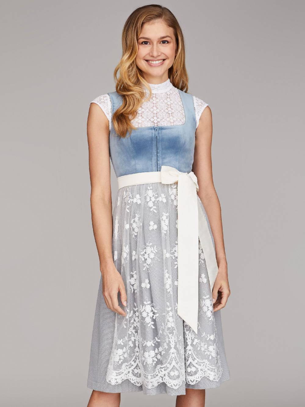 Limberry Mittelblaues Samtdirndl - RUTH VELVET BLUE