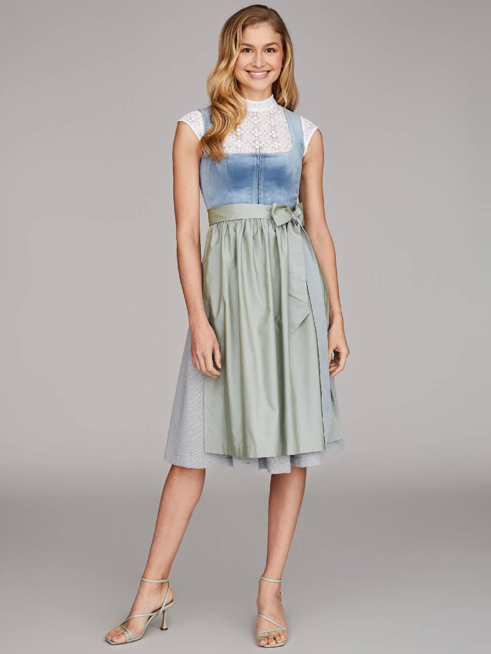 Limberry Mittelblaues Samtdirndl - RUTH VELVET BLUE